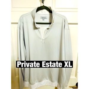 Private Estate Mens Zip up‎ Turtleneck Pullover Shirt. Sz XL Luxury